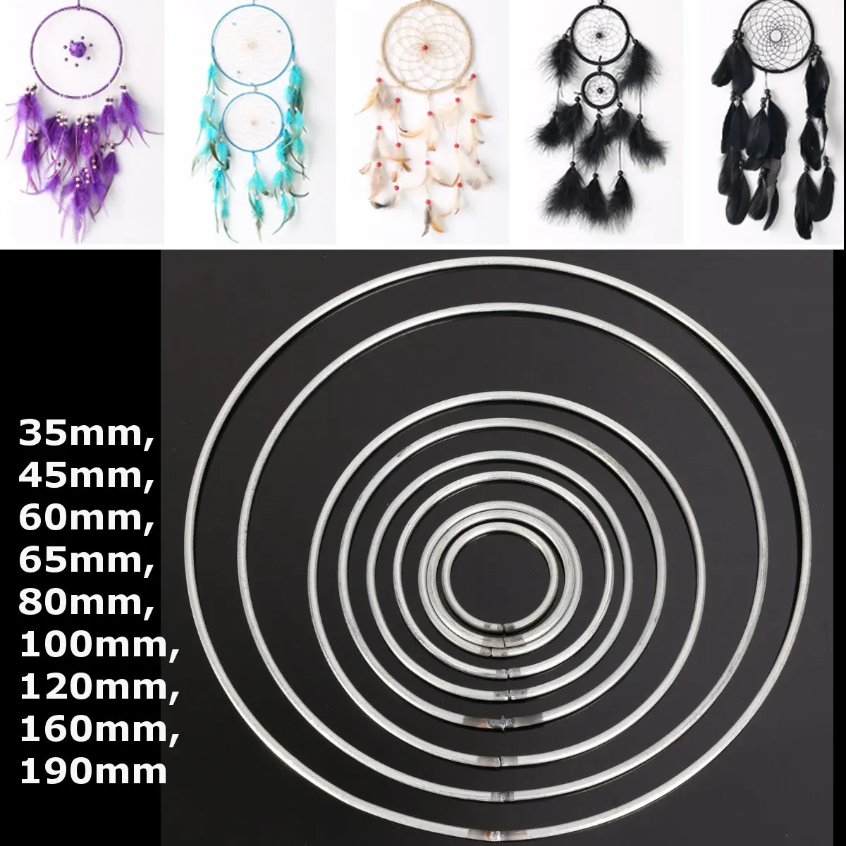 

1PC Multi size Metal Dreamcatcher Round Hoops Ring For DIY Manual Handmade dream catcher Hanging Decor Art Crafts Accessories