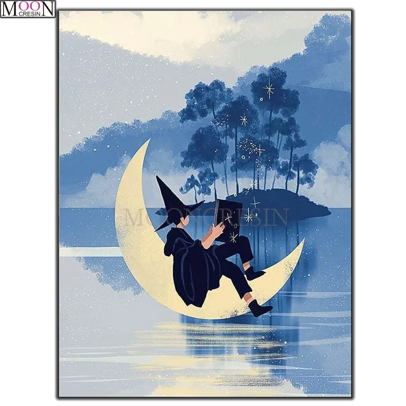 DIY Diamond Painting Cross Stitch Girl Sitting The Moon Reading A Book Diamond Embroidery Square Drill Diamond Mosaic Decoration
DIY Diamond Painting Cross Stitch Girl Sitting The Moon Reading A Book Diamond Embroidery Square Drill Diamond Mosaic Decoration