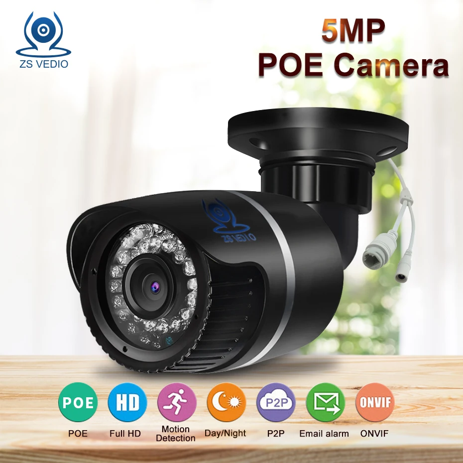 ZSVEDIO Surveillance Cameras ip camera outdoor security P2P Indoor Motion Onvif H.265 Video Record 5.0MP Bullet camera
ZSVEDIO Surveillance Cameras ip camera outdoor security P2P Indoor Motion Onvif H.265 Video Record 5.0MP Bullet camera