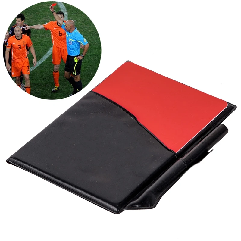 Image MAYITR Professional Soccer Referee Supplies Football Red Card   Yellow Card Game Appliances with Holster and Pencil Notebook