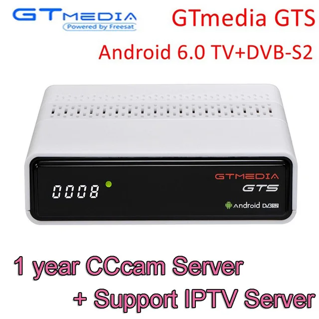 IPTV CCcam GTmedia GTS Satellite Receiver Android6.0 TV BOX+DVB-S/S2 Smart TV BOX Built-In WiFi HD 4K Remote Control Set Top Box
IPTV CCcam GTmedia GTS Satellite Receiver Android6.0 TV BOX+DVB-S/S2 Smart TV BOX Built-In WiFi HD 4K Remote Control Set Top Box