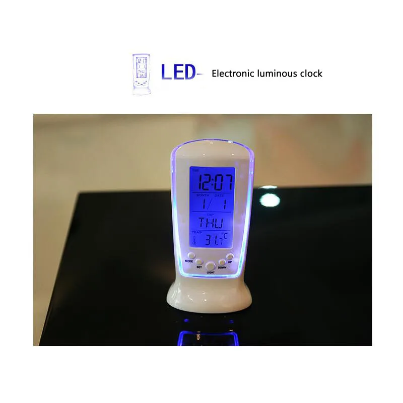 Hot selling Creative LED luminous music when temperature digital display meter blu-ray electronic clock Shows calendar function
Hot selling Creative LED luminous music when temperature digital display meter blu-ray electronic clock Shows calendar function