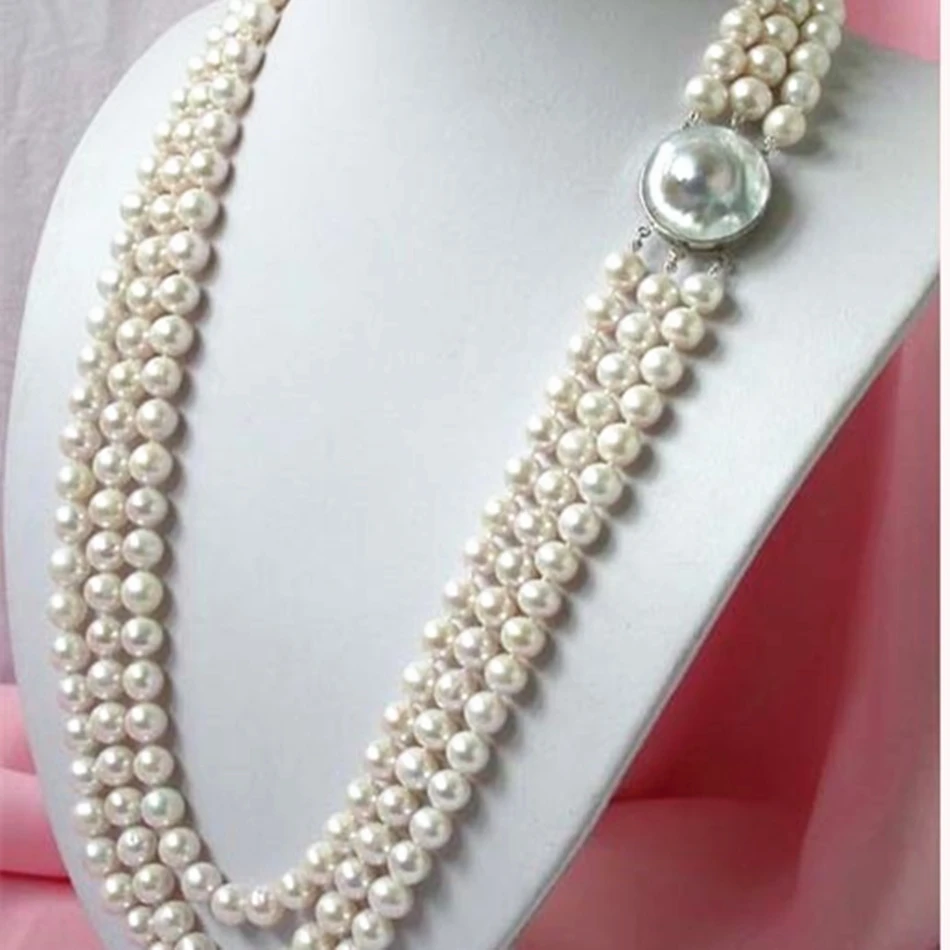 3 rows 8-9mm natural white freshwater cultured pearl necklace round beads jewelry for mother women best gifts 17-19inch MY4596
3 rows 8-9mm natural white freshwater cultured pearl necklace round beads jewelry for mother women best gifts 17-19inch MY4596