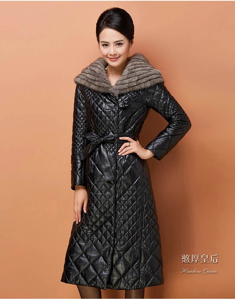 Plus Size 5XL Winter Women Genuine Leather Coat Mink Fur Collar Female Long Winter Windbreaker Real Sheepskin Jackets
Plus Size 5XL Winter Women Genuine Leather Coat Mink Fur Collar Female Long Winter Windbreaker Real Sheepskin Jackets