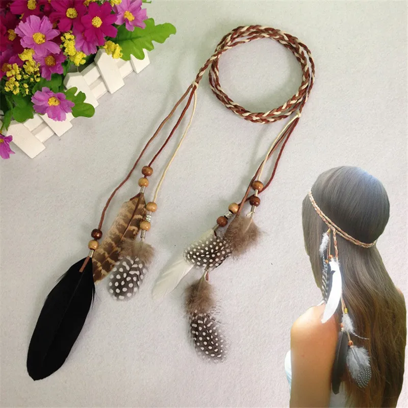 Bohemian style Indian Feather Headband Headdress Hair Rope Headwear Tribal Hippie Handmade Hair Accessories for Women 15
Bohemian style Indian Feather Headband Headdress Hair Rope Headwear Tribal Hippie Handmade Hair Accessories for Women 15