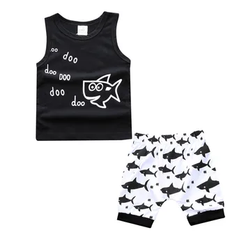 Boy Summer Clothing Set Sleeveless Black T-Shirt+Short Pants Children Boy's Clothes Sets Baby Kids Clothes Newborn Baby Clothes
Boy Summer Clothing Set Sleeveless Black T-Shirt+Short Pants Children Boy's Clothes Sets Baby Kids Clothes Newborn Baby Clothes