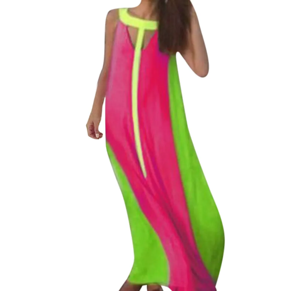 Chiffon Stitching Dress Summer Beach Long Dress Ladies Multi Color Stitching Dress Sleeveless Bohemian Style Dress Vestidos HA17
Chiffon Stitching Dress Summer Beach Long Dress Ladies Multi Color Stitching Dress Sleeveless Bohemian Style Dress Vestidos HA17
