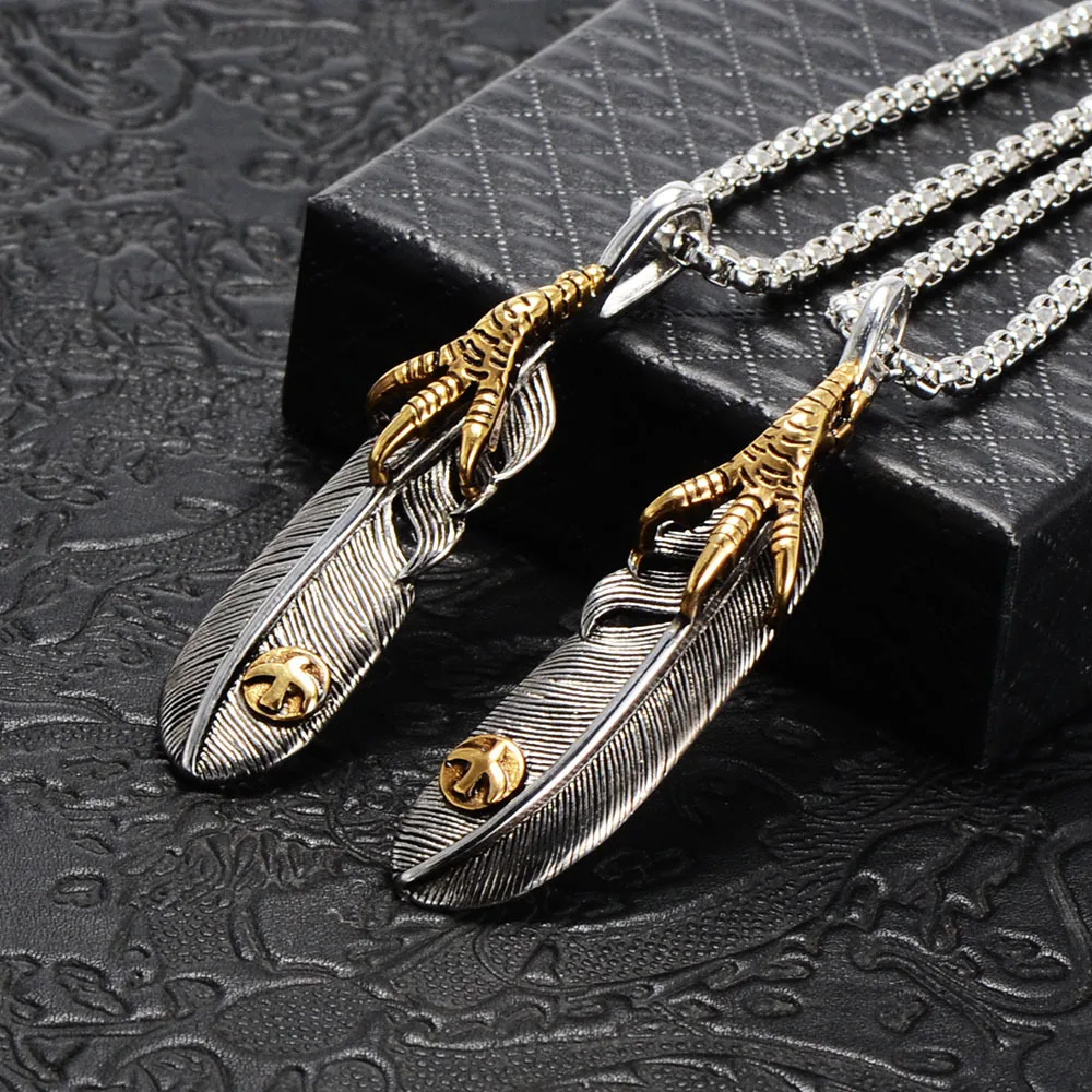Steel soldier fashion men stainless steel gold eagle claw feather pendant titanium steel gothic style jewelry
Steel soldier fashion men stainless steel gold eagle claw feather pendant titanium steel gothic style jewelry