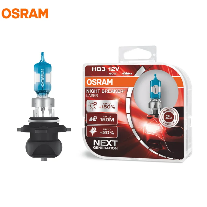 OSRAM 9005 HB3 12V 60W New Night Breaker Laser Next Generation Car Lamps Halogen Headlight +150 Brighter 9005NL, 2X
OSRAM 9005 HB3 12V 60W New Night Breaker Laser Next Generation Car Lamps Halogen Headlight +150 Brighter 9005NL, 2X