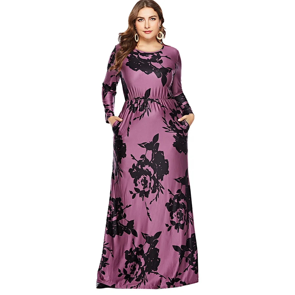 Sovalro Flower Print Women Dress Plus Size O-Neck Long Sleeve Pocket Long Dresses Autumn A-Line Floor-Length Party Dresses
Sovalro Flower Print Women Dress Plus Size O-Neck Long Sleeve Pocket Long Dresses Autumn A-Line Floor-Length Party Dresses