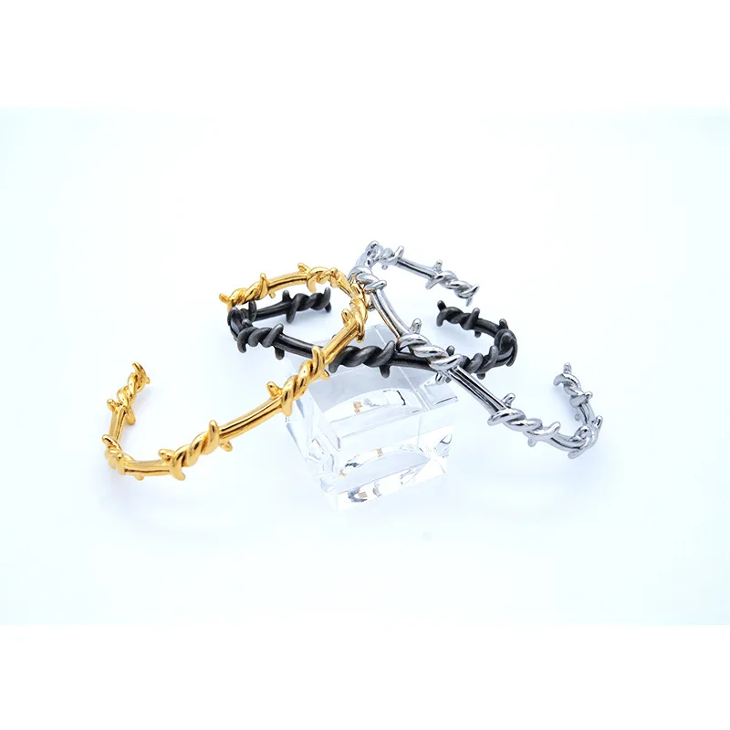 Women/Men Bangle Open Cuff Twist Thorns Wire Pulsera Titanium Steel Geometric Bracelet Bangles 16-21cm Barbed Jewelry
Women/Men Bangle Open Cuff Twist Thorns Wire Pulsera Titanium Steel Geometric Bracelet Bangles 16-21cm Barbed Jewelry