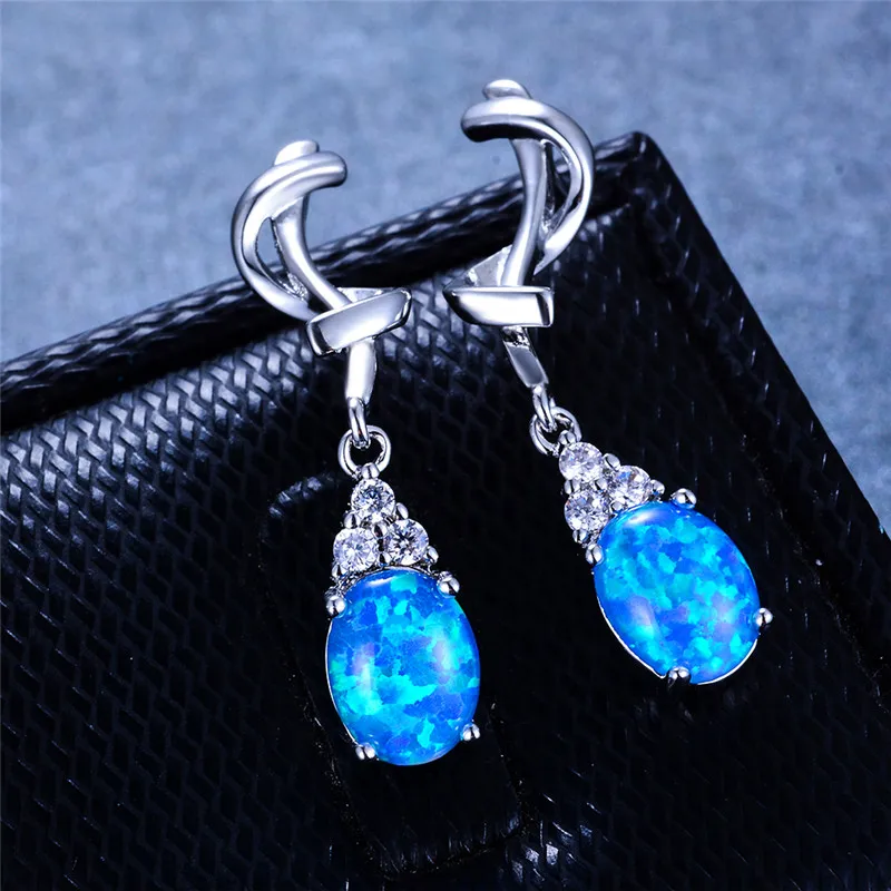 Роскошные женские длинные серьги в стиле бохо цвет подвески серебряные голубой