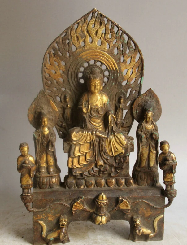 song voge gem S2096 13" Chinese Buddhism Bronze Gild Lion Seat Kwan-yin Guan Yin Boddhisattva Statue
song voge gem S2096 13" Chinese Buddhism Bronze Gild Lion Seat Kwan-yin Guan Yin Boddhisattva Statue