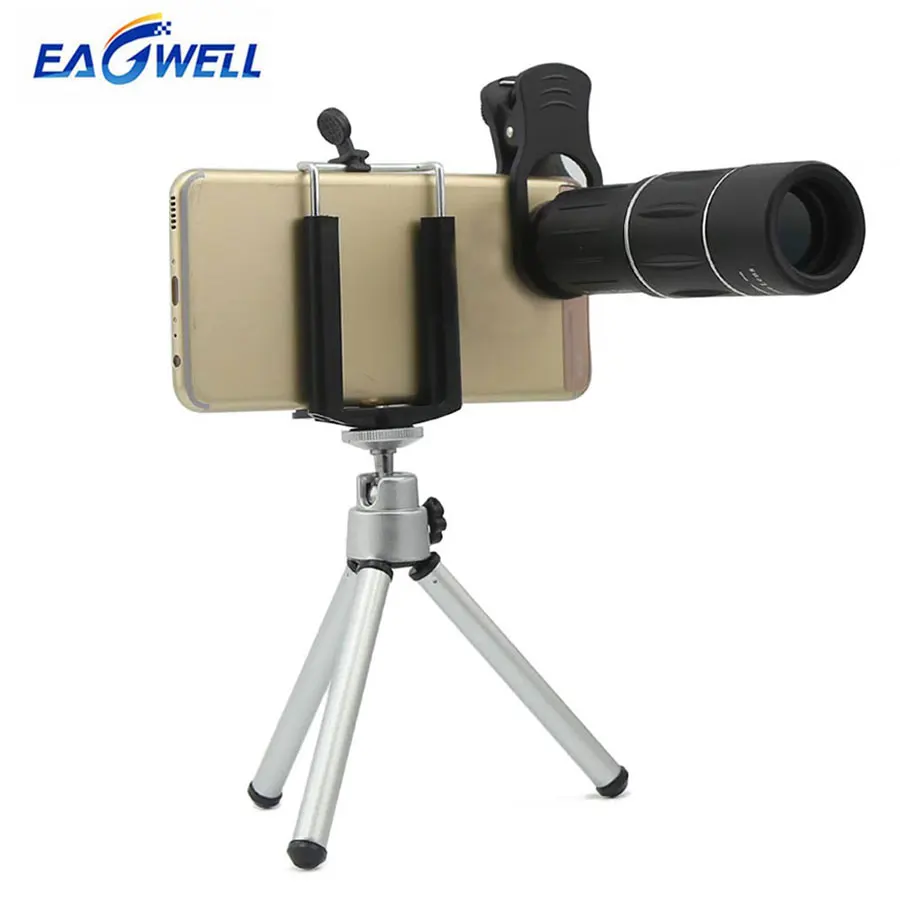 

18X Zoom Optical Telephoto Lens Phone Camera Lens HD 18x25 Monocular Telescope Universal for iPhone Xiaomi Samsung with Tripod