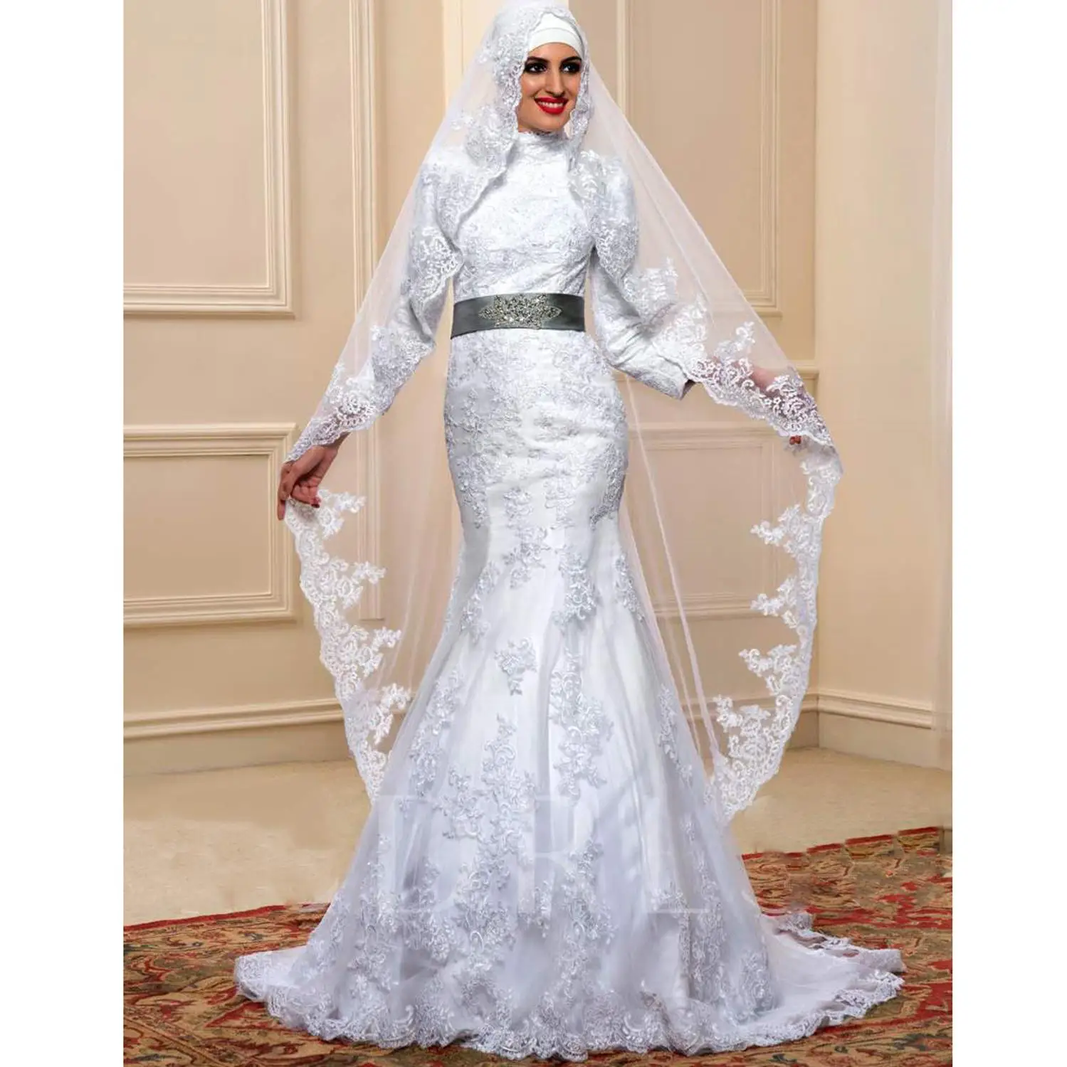 Vestidos De Noiva Bride Dress 2019 Mermaid Princess Lace Muslim Wedding Dress Long Sleeve Vintage Hijab Wedding Dress 2019
Vestidos De Noiva Bride Dress 2019 Mermaid Princess Lace Muslim Wedding Dress Long Sleeve Vintage Hijab Wedding Dress 2019