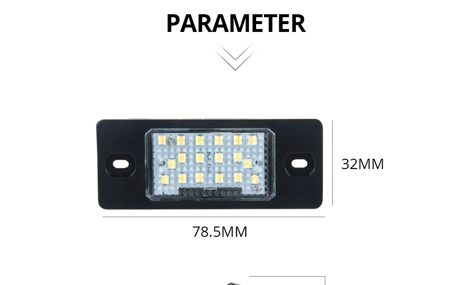 12V Led Number-plate Lamp Car Rear Bulb LED License Plate Lights Error Free For Porsche Cayenne 2003-2010VW GOLF PASSAT BORA (4)