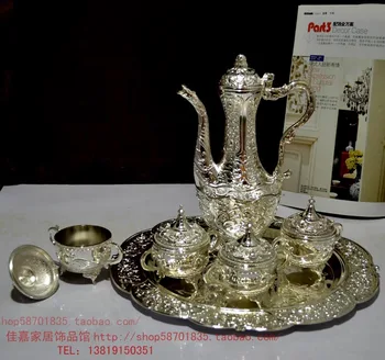 Sales of high-grade metal silver 6 piece suit 1 wine tray European antique wine set
Sales of high-grade metal silver 6 piece suit 1 wine tray European antique wine set