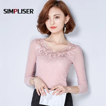 Elegant Lace Blouses Women Beading Shirts Pink Black Plus Size 3XL Tops Sexy V-neck Long Sleeve Clothing Slim Stretch Shirts
Elegant Lace Blouses Women Beading Shirts Pink Black Plus Size 3XL Tops Sexy V-neck Long Sleeve Clothing Slim Stretch Shirts