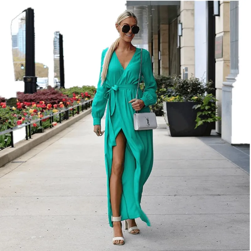 Women Dress with High Lace Split 2019 Sexy Summer Autumn Maxi Beach Long Dresses Elegant Casual Party Vestido V Neck Dress
Women Dress with High Lace Split 2019 Sexy Summer Autumn Maxi Beach Long Dresses Elegant Casual Party Vestido V Neck Dress