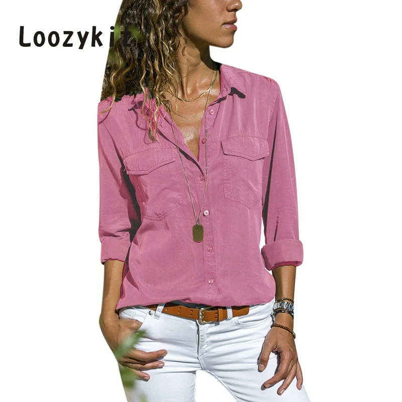 LOOZYKIT 2019 Autumn Women Blouses Long Sleeve V-Neck Office Lady Blusas Shirts Plus Size Elegant Blouse Casual Clothes Mujer
LOOZYKIT 2019 Autumn Women Blouses Long Sleeve V-Neck Office Lady Blusas Shirts Plus Size Elegant Blouse Casual Clothes Mujer