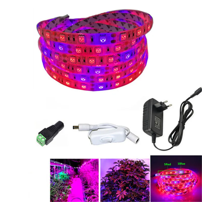 5050 LED Grow Lights DC 12V waterproof Growing LED Strip Plant Growth Light Set with Power Adapter and Switch 1M 2M 3M 4M 5M 10M
5050 LED Grow Lights DC 12V waterproof Growing LED Strip Plant Growth Light Set with Power Adapter and Switch 1M 2M 3M 4M 5M 10M