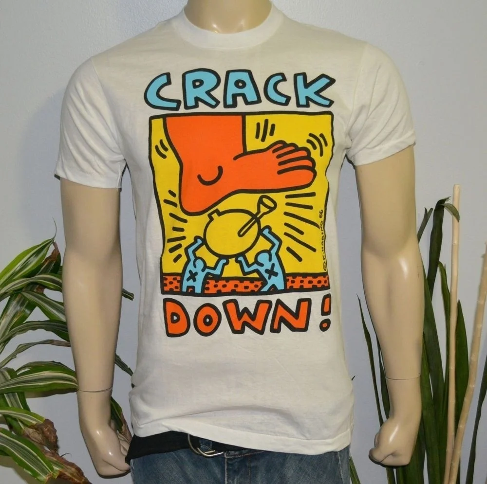 PUDO-XSXVintage T-Shirt KEITH HARING Crack Down Reprint 2018 Short Sleeve Cotton T Shirts Man Clothing White Style Print Shirts
PUDO-XSXVintage T-Shirt KEITH HARING Crack Down Reprint 2018 Short Sleeve Cotton T Shirts Man Clothing White Style Print Shirts