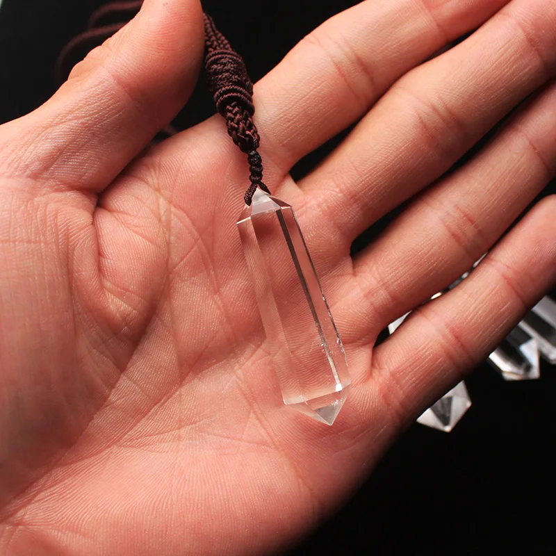 Crystal natural white crystal spirit set pendant double point six prism men and women's divination crystal jewelry gift.
Crystal natural white crystal spirit set pendant double point six prism men and women's divination crystal jewelry gift.