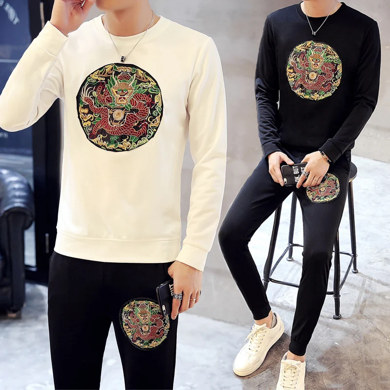 Loldeal Men Chinese Dragon Embroidery Trackstuis Letter Printed Sweatshirts Flower Sportwear Pants Set
Loldeal Men Chinese Dragon Embroidery Trackstuis Letter Printed Sweatshirts Flower Sportwear Pants Set