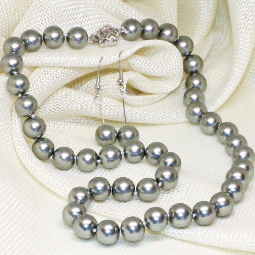 Simulated-pearl shell style original design necklace earrings 10mm gray elegant free shipping jewelry set 18inch
Simulated-pearl shell style original design necklace earrings 10mm gray elegant free shipping jewelry set 18inch