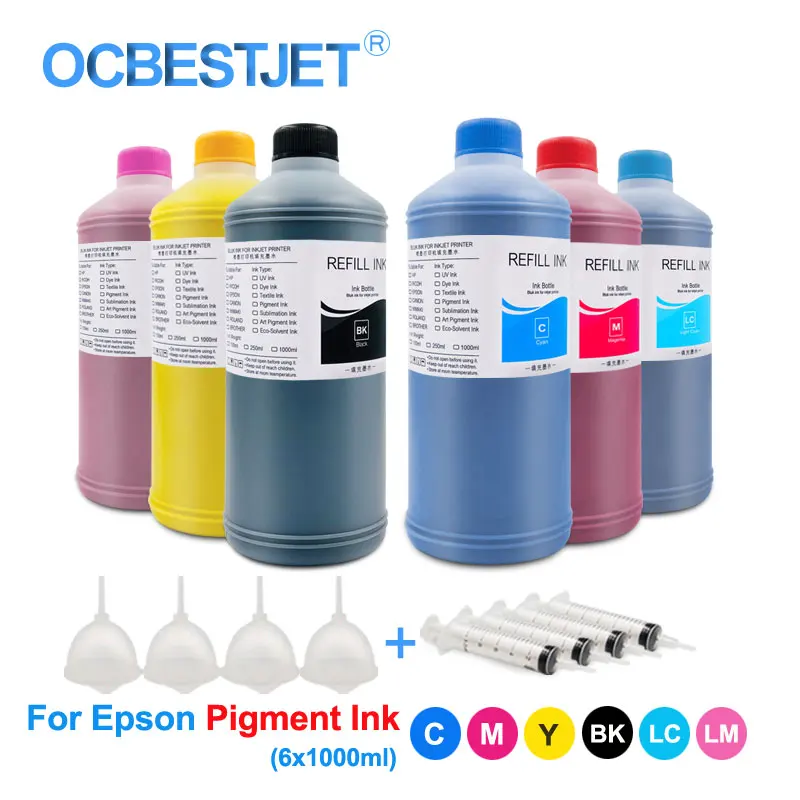 6x1000ml Pigment Ink Bottle For Epson Stylus 1390 1410 1500W P50 P60 T50 T60 R290 R295 RX615 RX690 RX700 L805 L800 Printer Ink
6x1000ml Pigment Ink Bottle For Epson Stylus 1390 1410 1500W P50 P60 T50 T60 R290 R295 RX615 RX690 RX700 L805 L800 Printer Ink