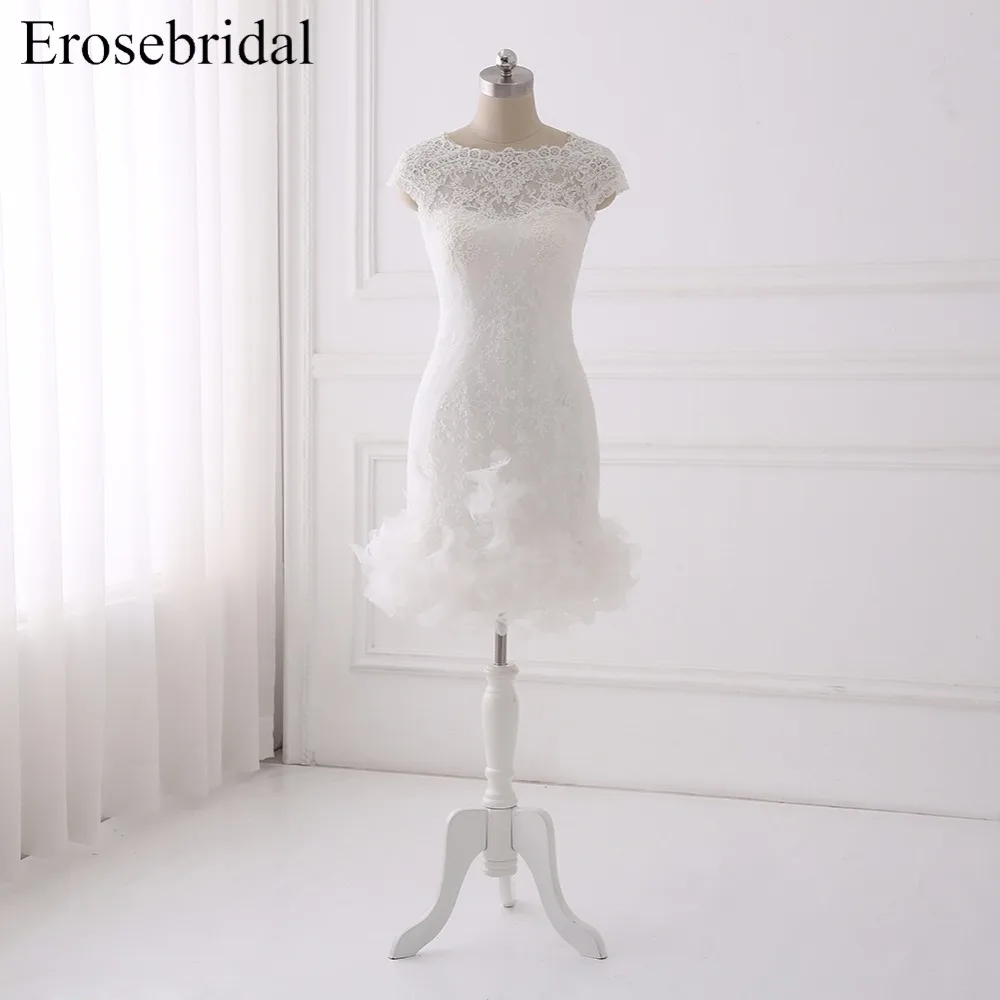 2018 Short Wedding Dress Handmade Flowers Erosebridal Mermaid Wedding Dresses Lace Bridal Gown Button Back Vestido De Noiva
2018 Short Wedding Dress Handmade Flowers Erosebridal Mermaid Wedding Dresses Lace Bridal Gown Button Back Vestido De Noiva