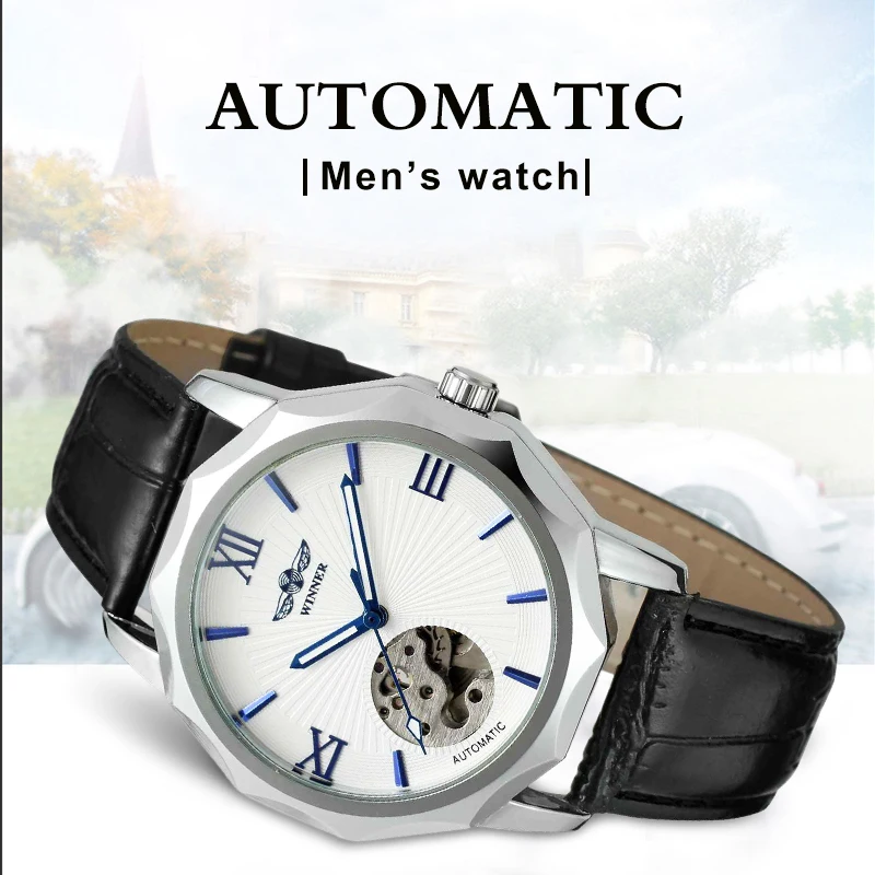 T-Winner Blue Ocean Geometry Design Transparent Skeleton Dial Men Watch Luxury Automatic Fashion Mechanical Watch Clock
T-Winner Blue Ocean Geometry Design Transparent Skeleton Dial Men Watch Luxury Automatic Fashion Mechanical Watch Clock