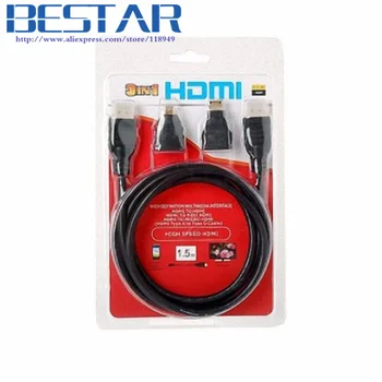 1.5M 5ft HDTV DC DV HDMI to HDMI 1.4 CABLE & Mini HDMI & Micro HDMI Adapter Kit
1.5M 5ft HDTV DC DV HDMI to HDMI 1.4 CABLE & Mini HDMI & Micro HDMI Adapter Kit