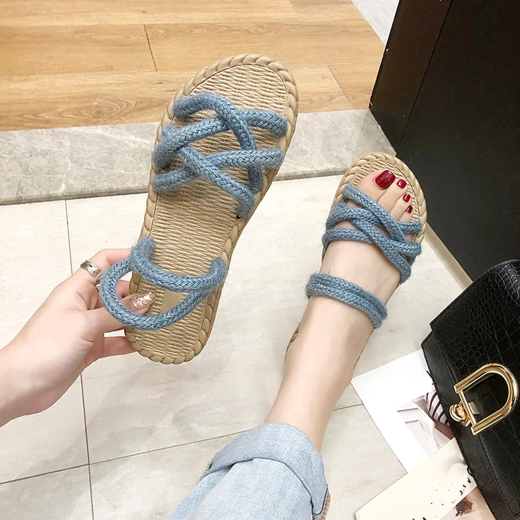 MUQGEW Summer Fashion Shoes Ladies Versatile Woven Flat Solid Slippers And Sandals Casual Beach Shoes Sandalias De Verano Mujer
MUQGEW Summer Fashion Shoes Ladies Versatile Woven Flat Solid Slippers And Sandals Casual Beach Shoes Sandalias De Verano Mujer