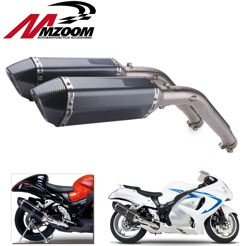 Motorcycle Exhaust Modified Muffler Middle Connector Link Pipe Slip On For Suzuki GSXR1300 2008-2015 Hayabusa GSX1300R | Автомобили и