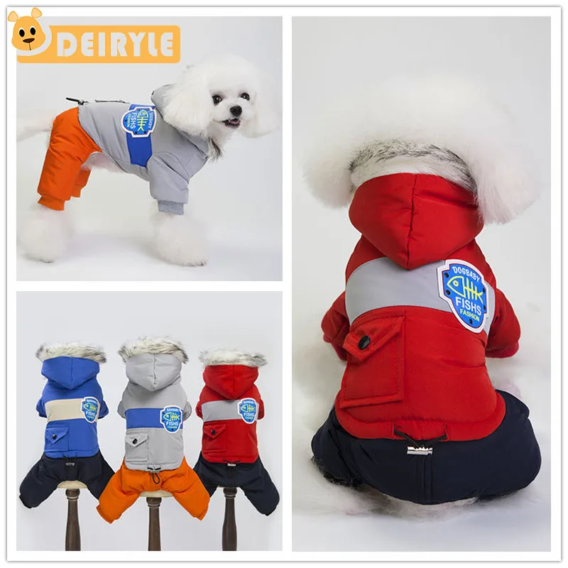 Зимний комбинезон для собак зимняя куртка с хлопковой подкладкой