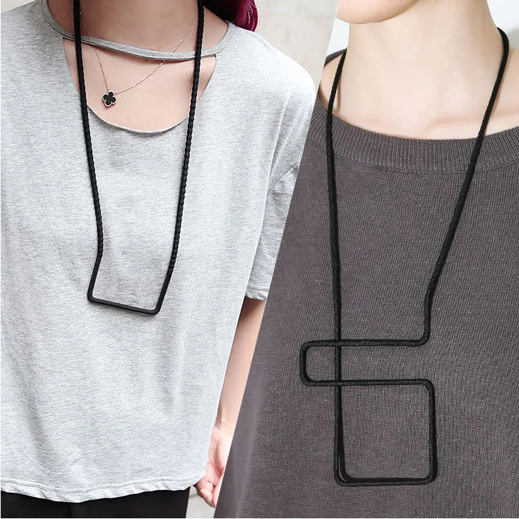 Fashion Simple Retro Black Sweater Chain Necklace Influx People Male Female Decorative Chain For Women Jewelry collares mujer
Fashion Simple Retro Black Sweater Chain Necklace Influx People Male Female Decorative Chain For Women Jewelry collares mujer