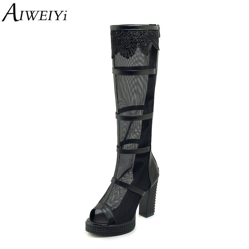 AIWEIYi Summer Boots for Women Black Square Heel High Heels Knee High Boots Cutouts Sandals
AIWEIYi Summer Boots for Women Black Square Heel High Heels Knee High Boots Cutouts Sandals