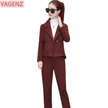 YAGENZ Ladies Suits High quality Autumn Winter Ladie Student Two Piece Set Double breasted Tops+Long Pants Ladies Black Suit 723
YAGENZ Ladies Suits High quality Autumn Winter Ladie Student Two Piece Set Double breasted Tops+Long Pants Ladies Black Suit 723
