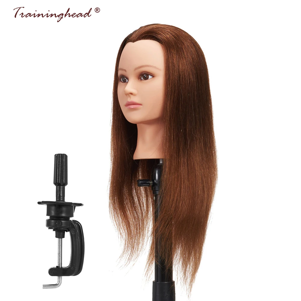 Traininghead 24-26 "100% человеческие волосы салон манекен головы модель практика голова
