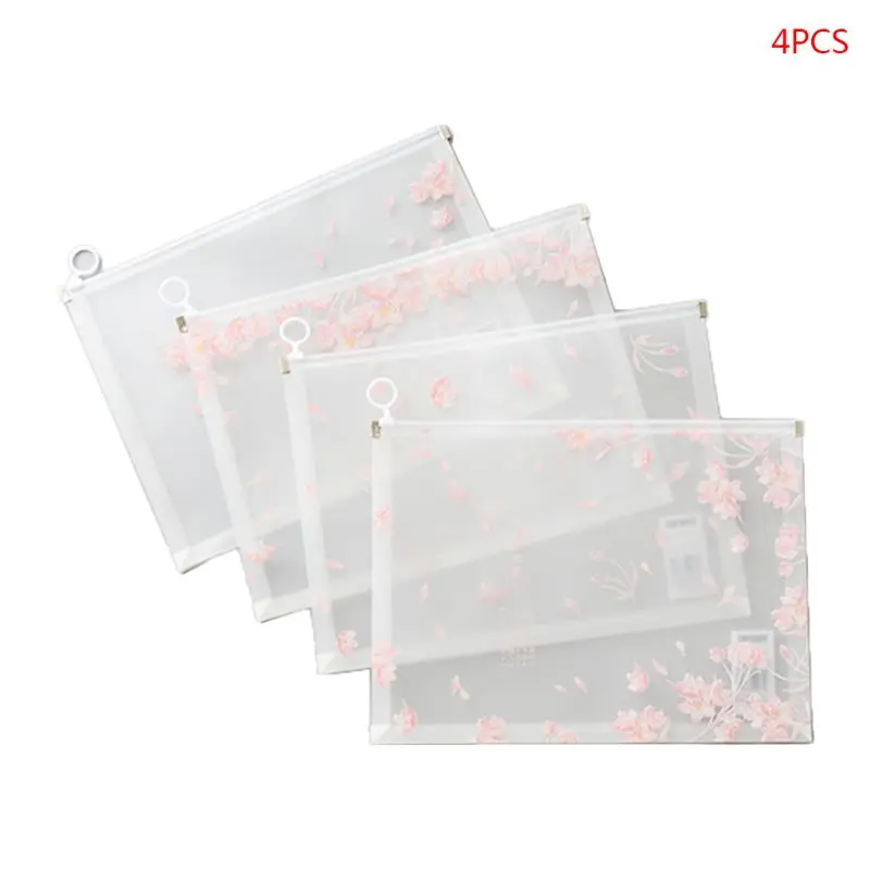 4pcs Cherry Blossoms A4 Transparent Document Bag Pouch File Storage Filing Organizer Waterproof Stationery Case Office Supplies
4pcs Cherry Blossoms A4 Transparent Document Bag Pouch File Storage Filing Organizer Waterproof Stationery Case Office Supplies