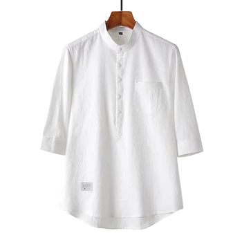 Fashion Men Shirt 7 points sleeve Cotton Solid Casual Basic Shirt Men Tops Leisure Fitness Pullovers Camisa Plus Size 2019
Fashion Men Shirt 7 points sleeve Cotton Solid Casual Basic Shirt Men Tops Leisure Fitness Pullovers Camisa Plus Size 2019