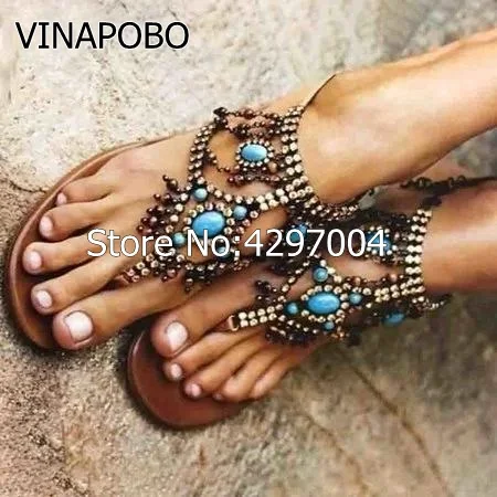 Bohemia Style Diamond Rhinestone Shiny Embellished Ring Toe Flat Sandals Buckle Strap Gladiator Fringed Pearl Flip-flops Shoes
Bohemia Style Diamond Rhinestone Shiny Embellished Ring Toe Flat Sandals Buckle Strap Gladiator Fringed Pearl Flip-flops Shoes