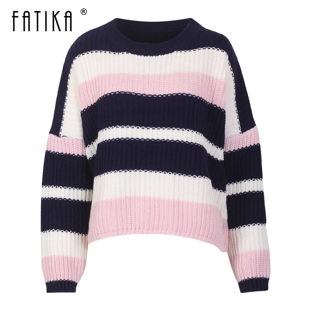 Fatika 2018 Autumn Winter New Sweater Colorful Striped O-Neck Loose Long Sleeve Pullover Knitted Tops Knit Jumper Sweater
Fatika 2018 Autumn Winter New Sweater Colorful Striped O-Neck Loose Long Sleeve Pullover Knitted Tops Knit Jumper Sweater