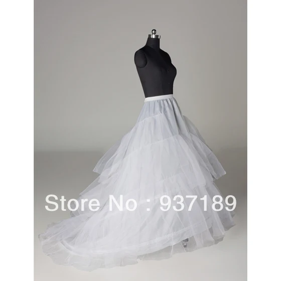 

Newest Gorgeous Exquisite White Wedding Gown Train Petticoat Crinoline Underskirt 3-Layers Bridal Accessories