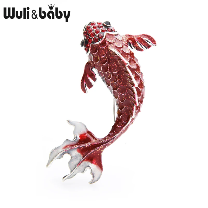 Wuli&baby Big Red Carp Fish Brooches For Women Metal Rhinestone Fish Animal Brooch Pins Mom's Gifts
Wuli&baby Big Red Carp Fish Brooches For Women Metal Rhinestone Fish Animal Brooch Pins Mom's Gifts