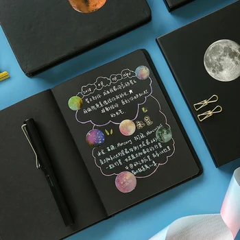 Starry Sky Notebook Stationery Black Blank Paper Planner Sketchbook Vintage Diary Book Journal School Office Supply
Starry Sky Notebook Stationery Black Blank Paper Planner Sketchbook Vintage Diary Book Journal School Office Supply