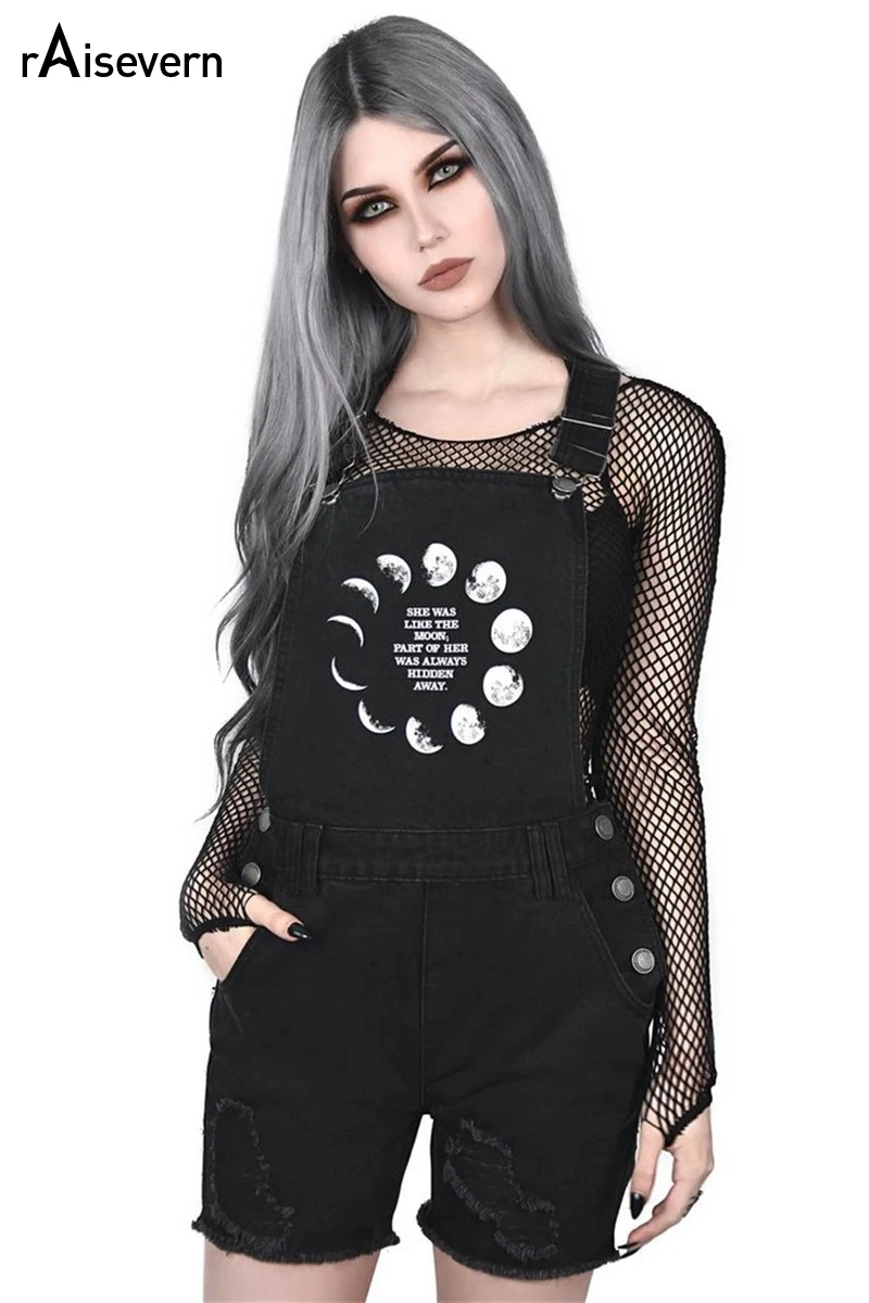 Raisevern Dark Street Wild Ageing Shorts Bib Pants Small Hole Thin Slimming Print Jumpsuit 2019 Summer Black Overalls
Raisevern Dark Street Wild Ageing Shorts Bib Pants Small Hole Thin Slimming Print Jumpsuit 2019 Summer Black Overalls