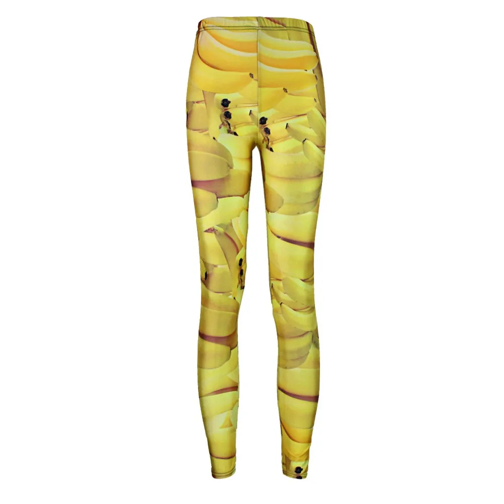 Эластичные повседневные штаны женские леггинсы с 3d-цифровым принтом желтого
