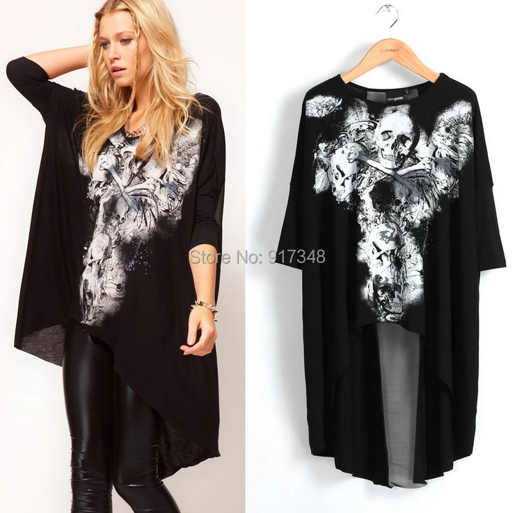 2014 Hot Sale Hip Hop Tee New Fashion Goth Style Skull Head Print T Shirt Wome Loose Rock T-Shirt Forked tail Tees
2014 Hot Sale Hip Hop Tee New Fashion Goth Style Skull Head Print T Shirt Wome Loose Rock T-Shirt Forked tail Tees